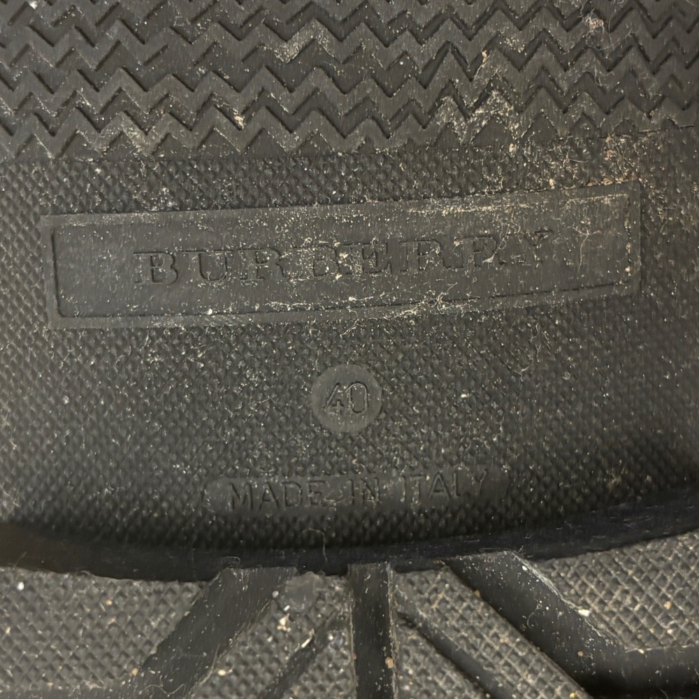 BURBERRY Crosshill Heart Check Rain Boots In Black Women Size 40 Outdoor Rubber - Picture 2 of 14